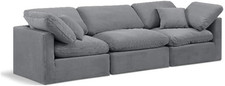 Modern Grey Velvet Modular