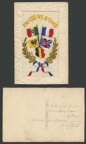 Ww1 silk embroidered - embroidered, 1915