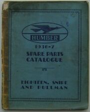 Humber 18 Snipe and Pullman 1936-1937 illustrated Parts Catalogue 1936-37