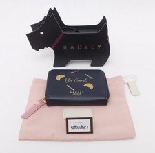 RADLEY LONDON GORGEOUS LETS BRUNCH SMALL ZIPPED NAVY BLUE PLAYFUL PURSE BNWT