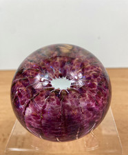 Studio Glass Paperweight – Radiant Purple Dome with White Core – 7cm, 400g
