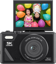 5K HD & 75MP Digital Camera