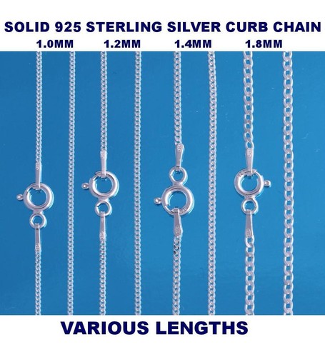 925 sterling silver - silver, curb