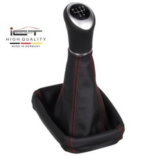 Leather ICT gear shift knob boot for Opel Vauxhall Corsa C Combo thread red C65
