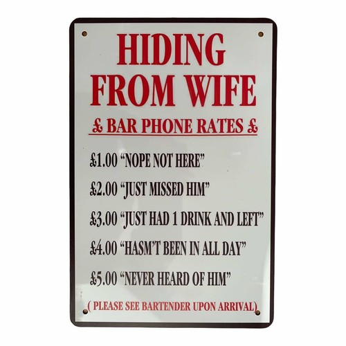 Hiding from the wife bar - from,