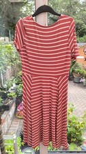 Ladies" Damart " Pink  Striped Dress Excellent Condition Size 14