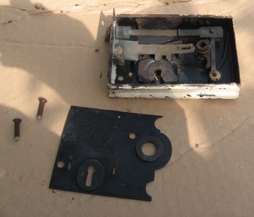 Vintage iron rim lock - vintage, door