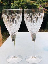 Pair of STUART WINDSOR Crystal Wine Glasses Signed