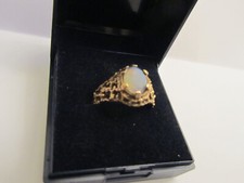 Black Fire Australian Lightning Ridge Faceted Opal 9ct Gold Vintage Ring