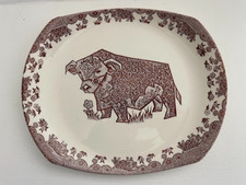 Beefeater Brown Bull Oval Steak Plate English Ironstone Fergus  x 1