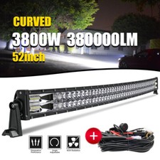52"INCH 3800W Curved LED Light Bar Spot Flood Combo For Jeep Offroad Driving SUV