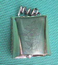 Vintage Silver Plated Bell Alpine Cowbell Etched Flowers Edelweiss Coiled Canons
