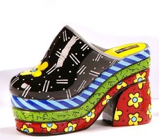Romero Britto "Clog" Pop Art - Shoes For The Table!!!!