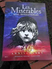 LES MISERABLES LONDON 40TH ANNIVERSARY SHOW POSTER *USED AND RARE!*