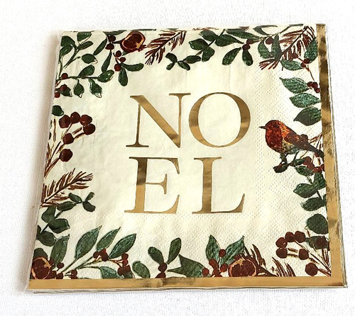 Paper napkins noel robin - 10,