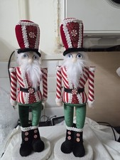 Christmas decorations candy cane nutcrackers please read description