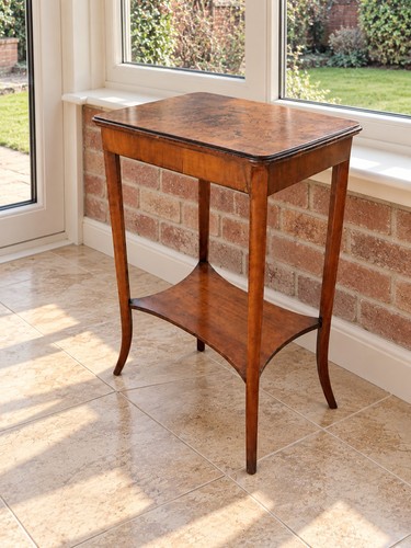 Vintage side table - burl, wood
