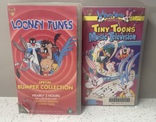 VHS Tapes Looney Tunes The Bumper Collection & Tiny Toons Music Television
