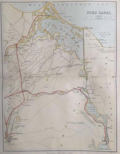 Map the suez canal at - suez,