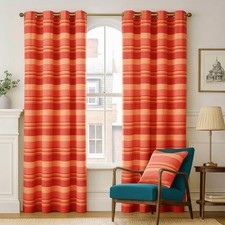 Morocco Cotton Ribbed Striped Curtains Ready Made - 9 Colours Available