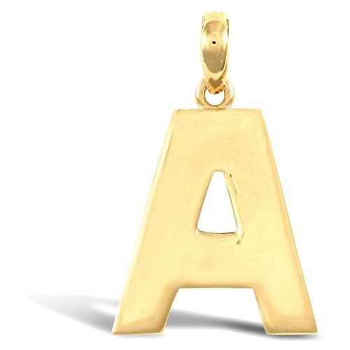Initial 9ct gold pendant - a,