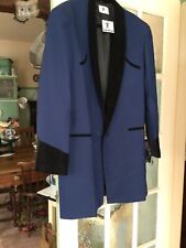 NEW LINE. TEDDY BOY DRAPE JACKET.ADMIRAL BLUE. VELVET ROLL COLLAR.ROCKnROLL 46”