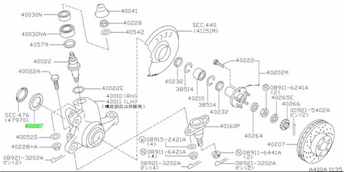 Front inner hub - inner, seal