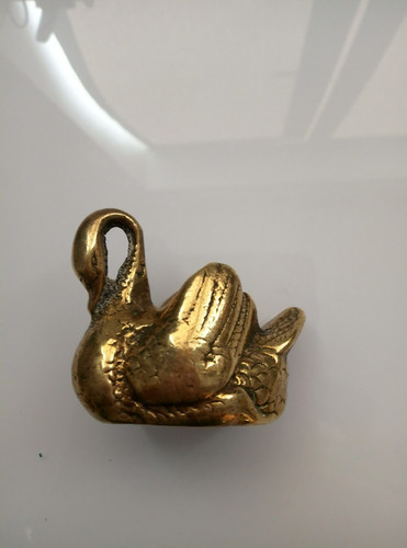 Brass swan ornament - ornament, decorative