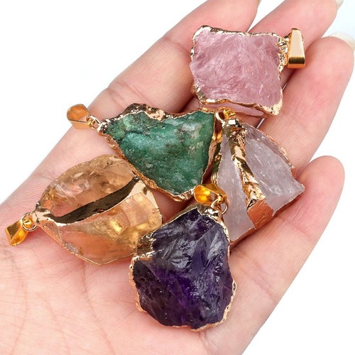 Natural stone crystal pendant - stone,