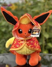 Build A Bear Pokemon Flareon Plush Soft Toy With Tag,  Cape Outfit & Sound