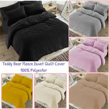 Teddy Bear Duvet Quilt Cover with Pillowcase Thermal Warm Fur Sherpa Snuggly set