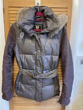 Belstaff Ladies Brown Puffer Down Jacket With Hood Size 44, UK 12