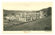 Rievaulx Abbey, View From N.E., Yorkshire. Postcard by Vandyck. Unposted,