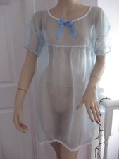  Nylon  Sheer  blue baby doll