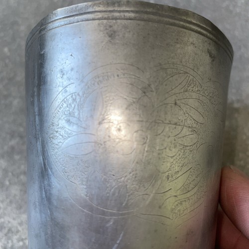 Antique chinese pewter goblet - antique,