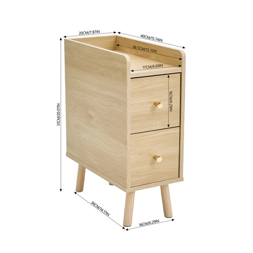 Narrow slim bedside - table, with