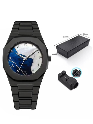 Silver black arabic dial - silver,