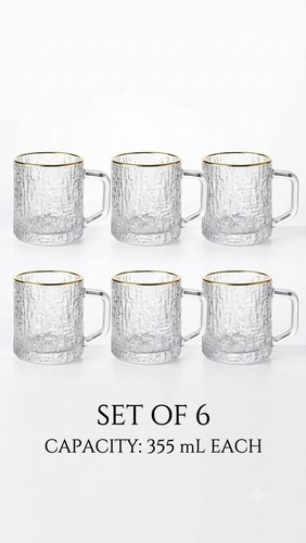 Gold rim glass coffee mugs - coffee,