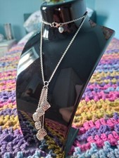 RACHEL GALLEY LATTICE MULTI PEBBLE NECKLACE - SILVER RHODIUM OVERLAY - UNWORN