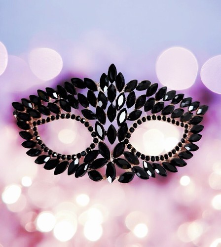 Gold masquerade mask - ,, black