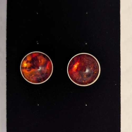 Amber classic round stud - round,