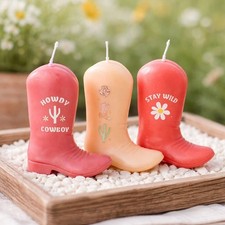 Cowboy Boot Candles / Pink