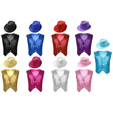 Kids Boys Girls Hip Hop Vest Dancewear Costume Jazz Outfits Waistcoat Party Set