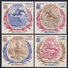 Monaco 1972 Olympic Games/Olympics/Sports/Horses/Show Jumping 4v set (n34629)