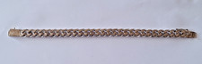 Sterling Silver Curb Link Bracelet. Tongue lock and safety clip. 