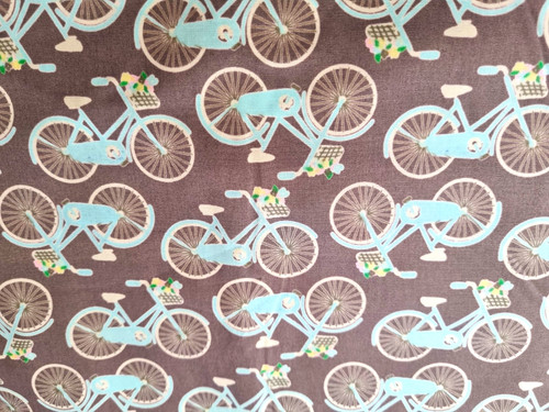 Grey blue white bicycle - white, print
