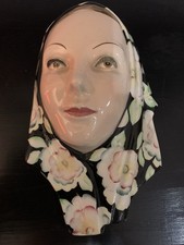 Marcel Goldscheider Staffordshire Wall Mask C1940s Hand Painted Signed