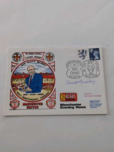 Sir matt busby signed fdc - matt,