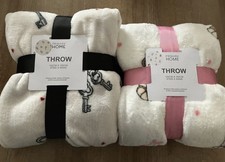 2x PRIMARK Blanket throw Teddy