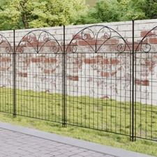 5/10pc Metal Fence Panels Garden Lawn Border Edging Plant Fencing Picket Barrier